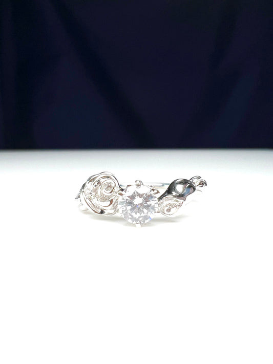 Pt900ローズ・リング(ダイヤモンド)〜Rose Ring〜