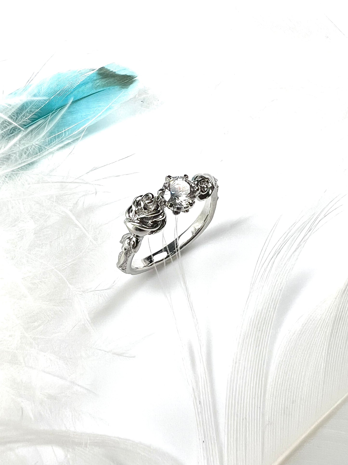Pt900ローズ・リング(ダイヤモンド)〜Rose Ring〜