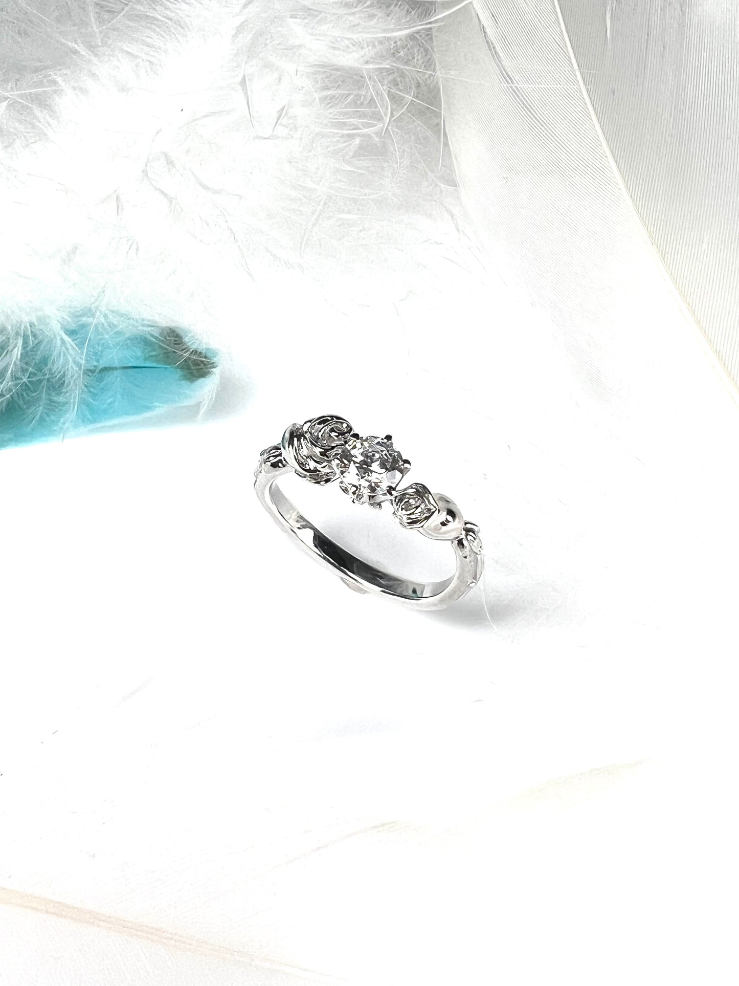 Pt900ローズ・リング(ダイヤモンド)〜Rose Ring〜