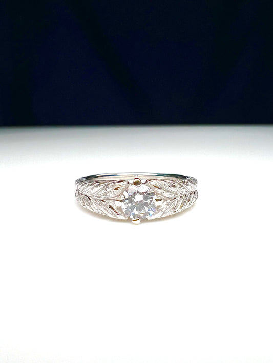 Pt900月桂樹・リング(ダイヤモンド)〜Laurel Ring〜