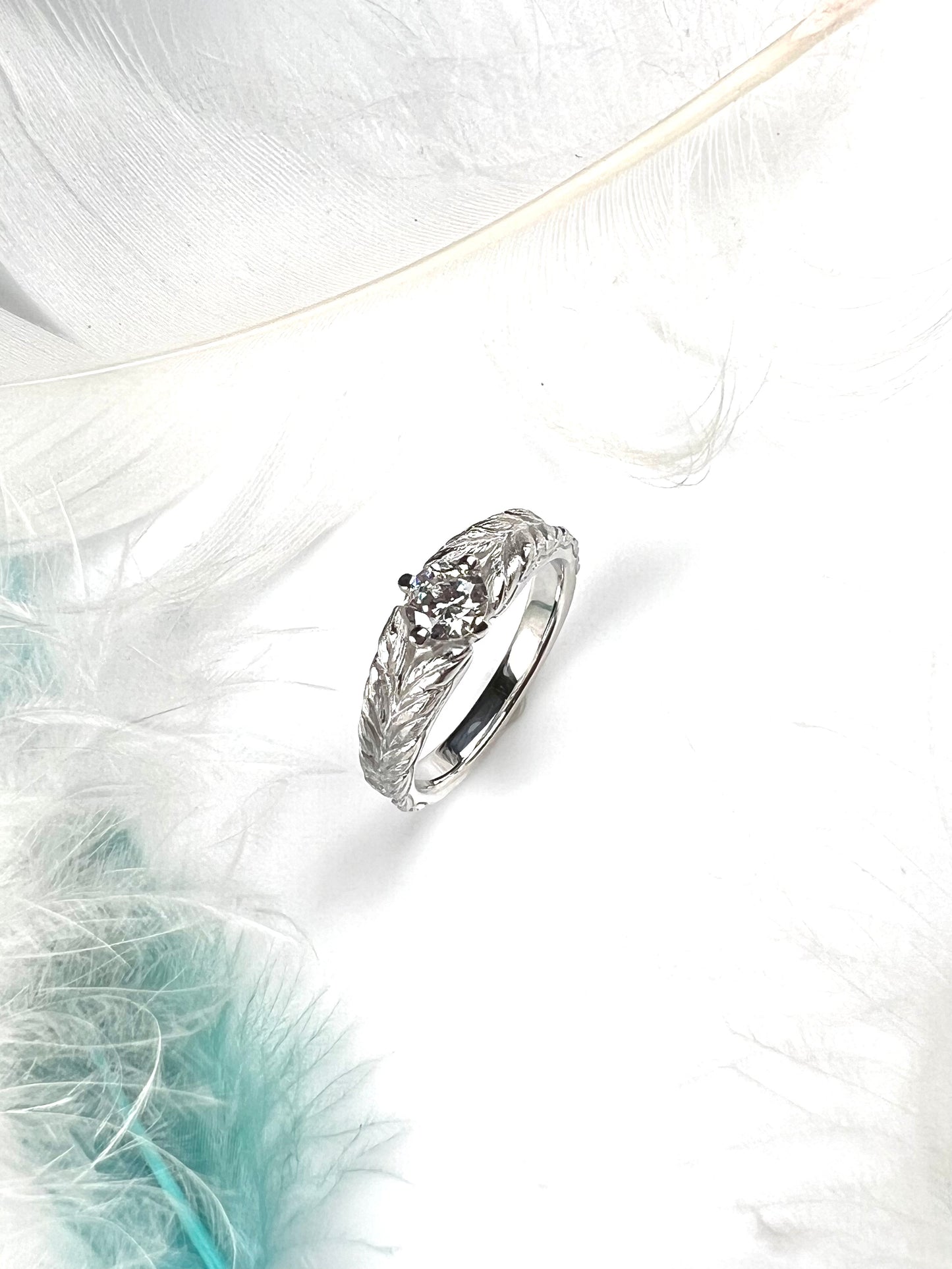 Pt900月桂樹・リング(ダイヤモンド)〜Laurel Ring〜