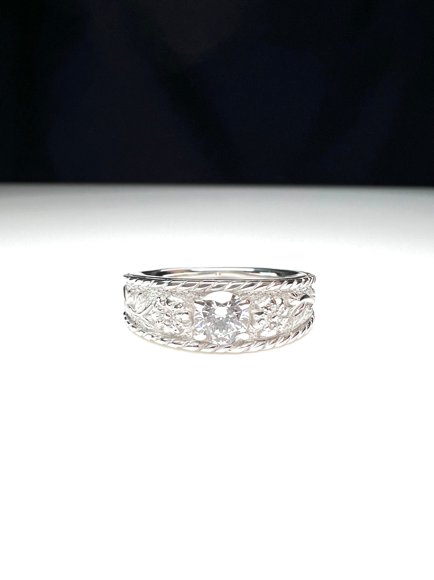 Pt900押し花・リング(ダイヤモンド)〜Pressed Flowers Ring〜