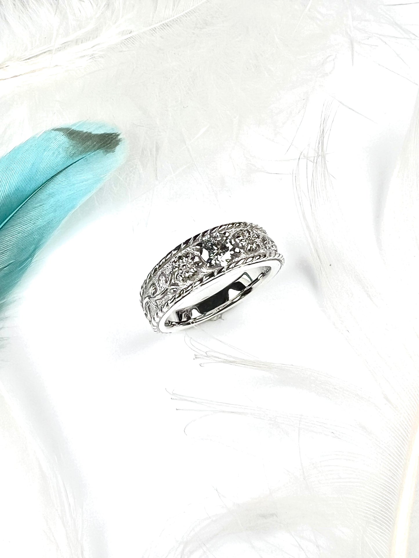 Pt900押し花・リング(ダイヤモンド)〜Pressed Flowers Ring〜