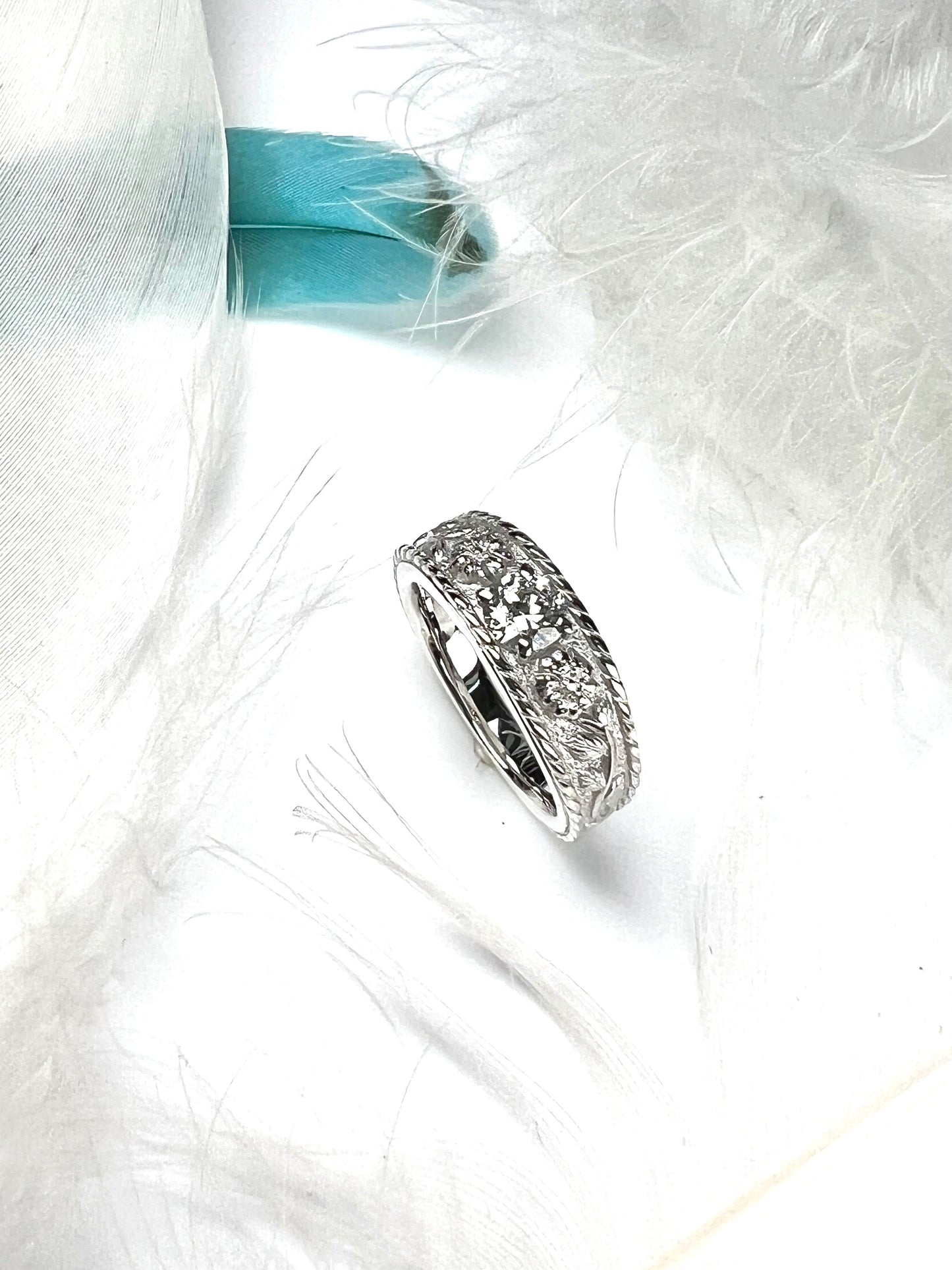 Pt900押し花・リング(ダイヤモンド)〜Pressed Flowers Ring〜