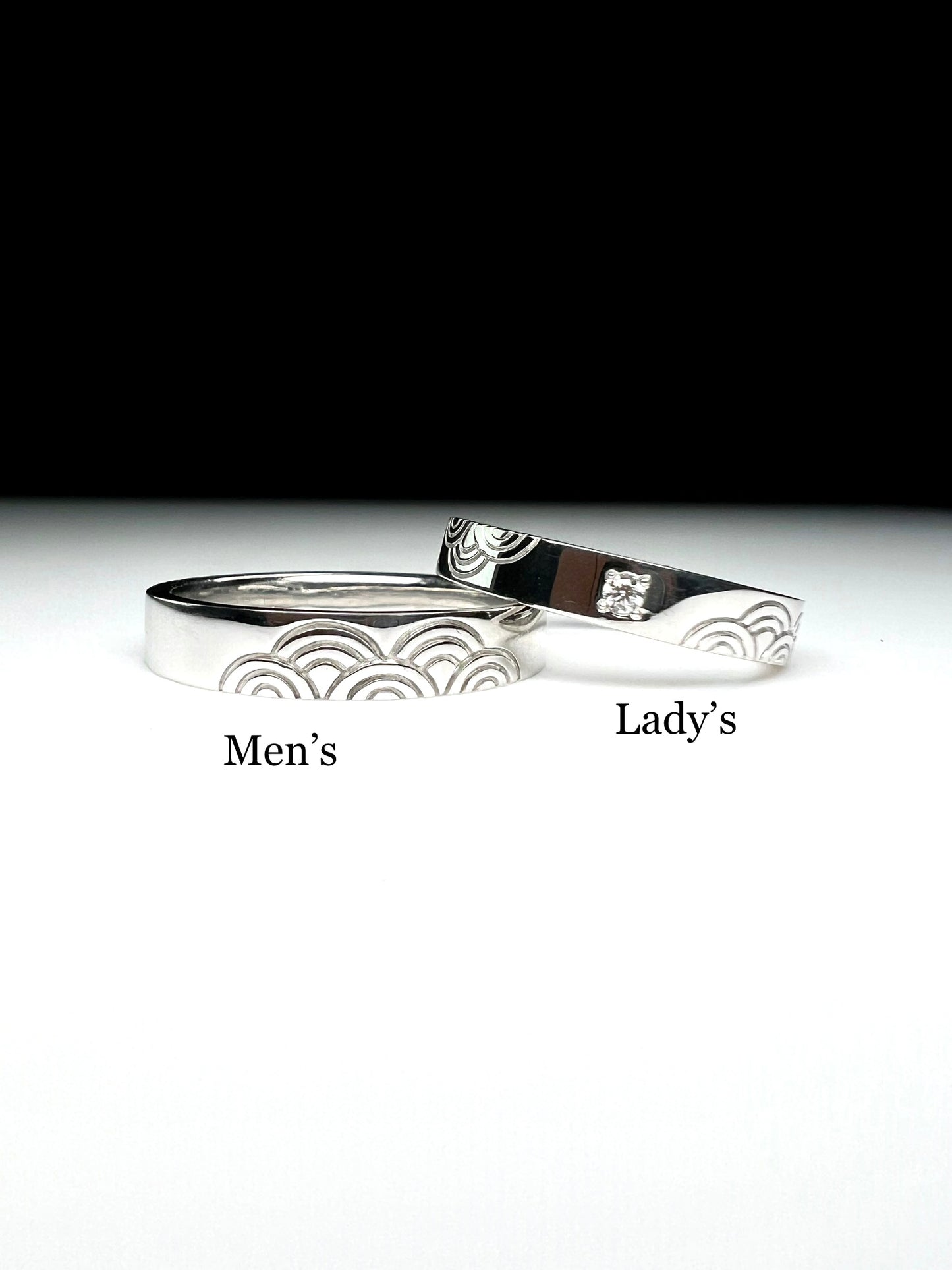 Pt900青海波リング(メンズ)