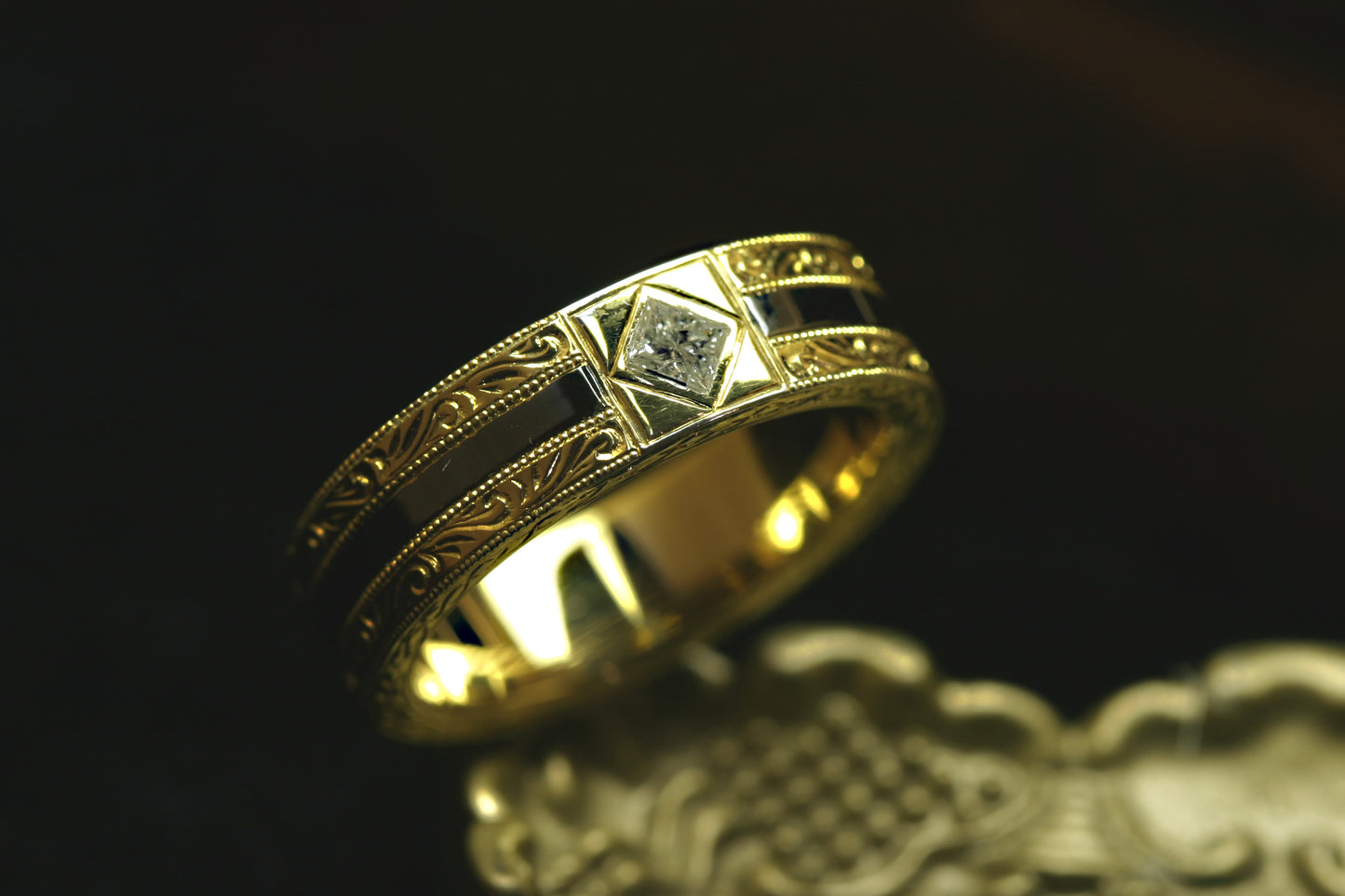 K18プリンセスダイヤRing(ブラック)
