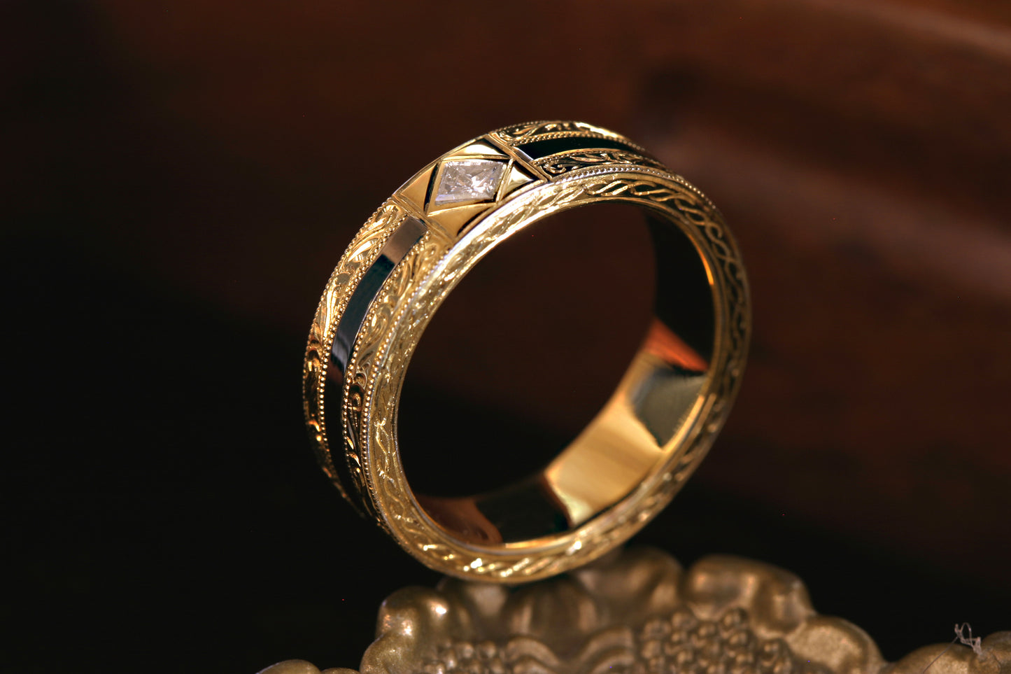 K18プリンセスダイヤRing(ブラック)
