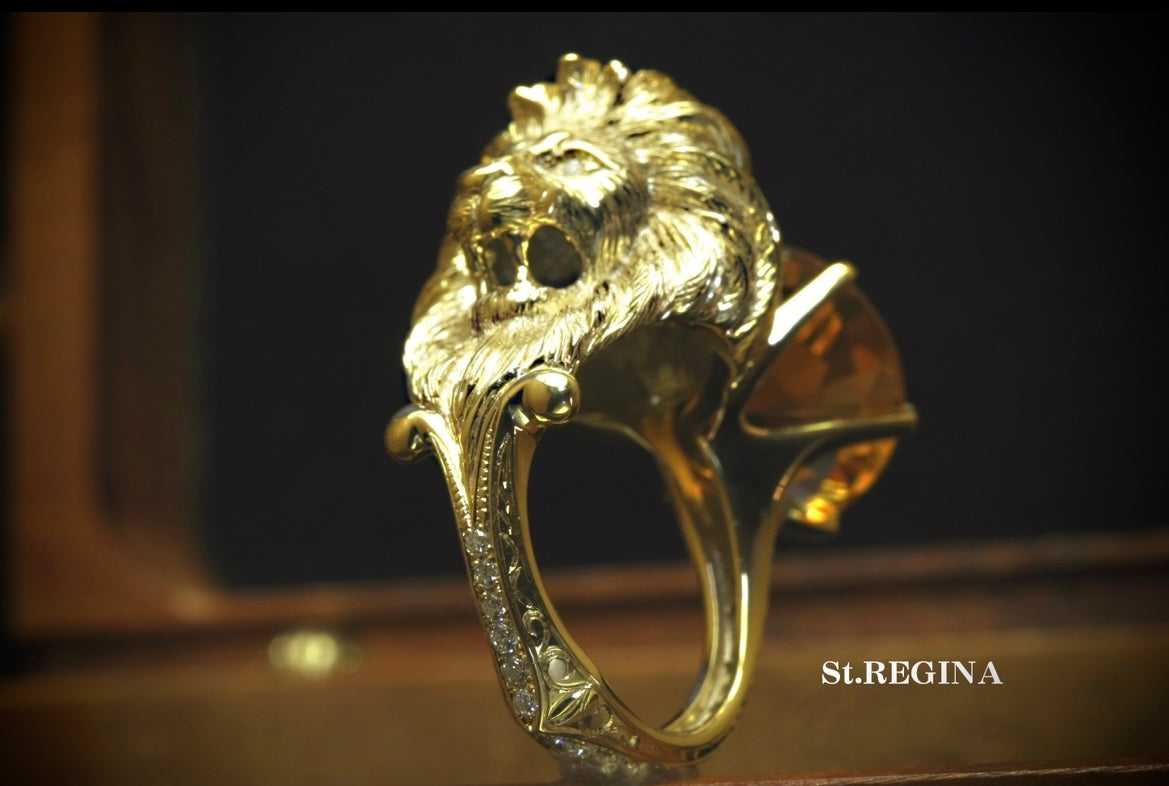 K18ライオンRing(シトリン)