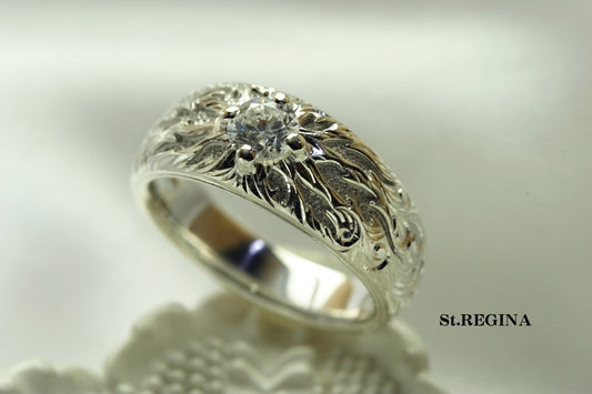 Pt900ダイアモンド炎Ring